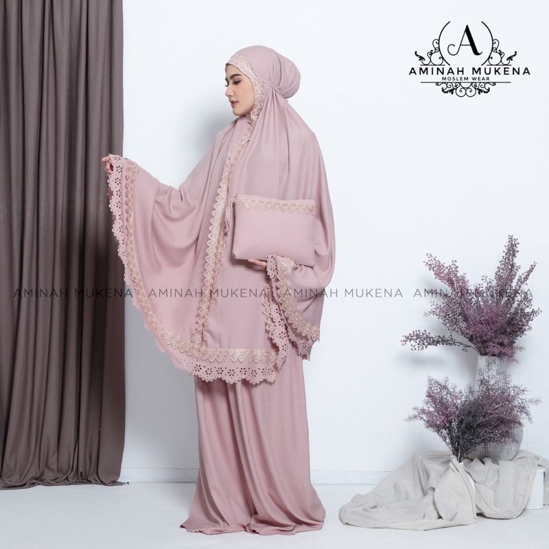 Mukena Dewasa Premium Shakilla Renda Mewah Laser Cut