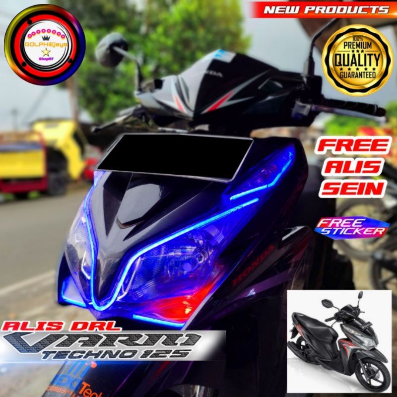Satu set Lampu alis vario techno 125 bonus devil eyes tidak bintik fulset led alis drl vario old