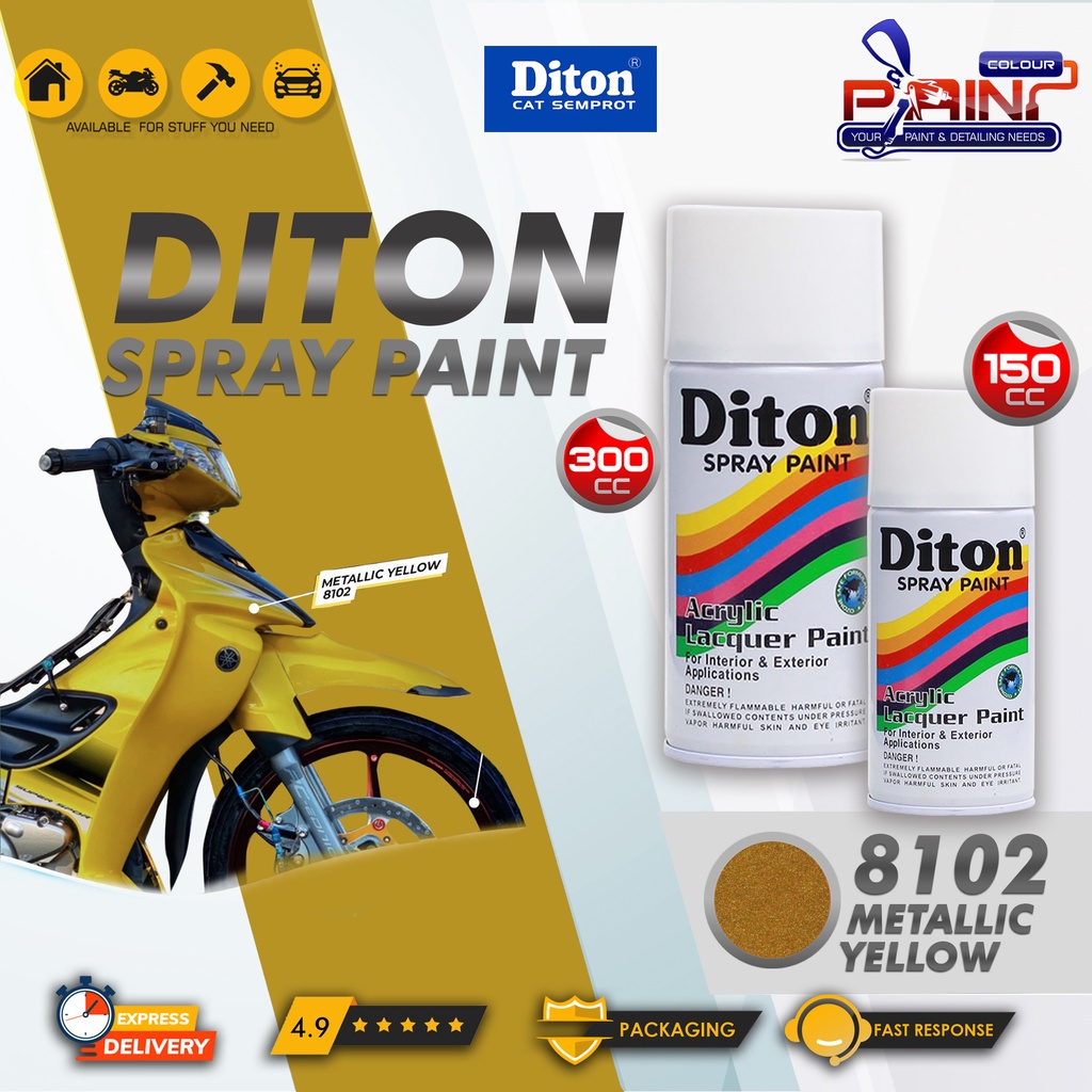 Diton 8102 Metalic Yellow Cat Semprot/Pylox/Samurai Motor/Helm/Gundam