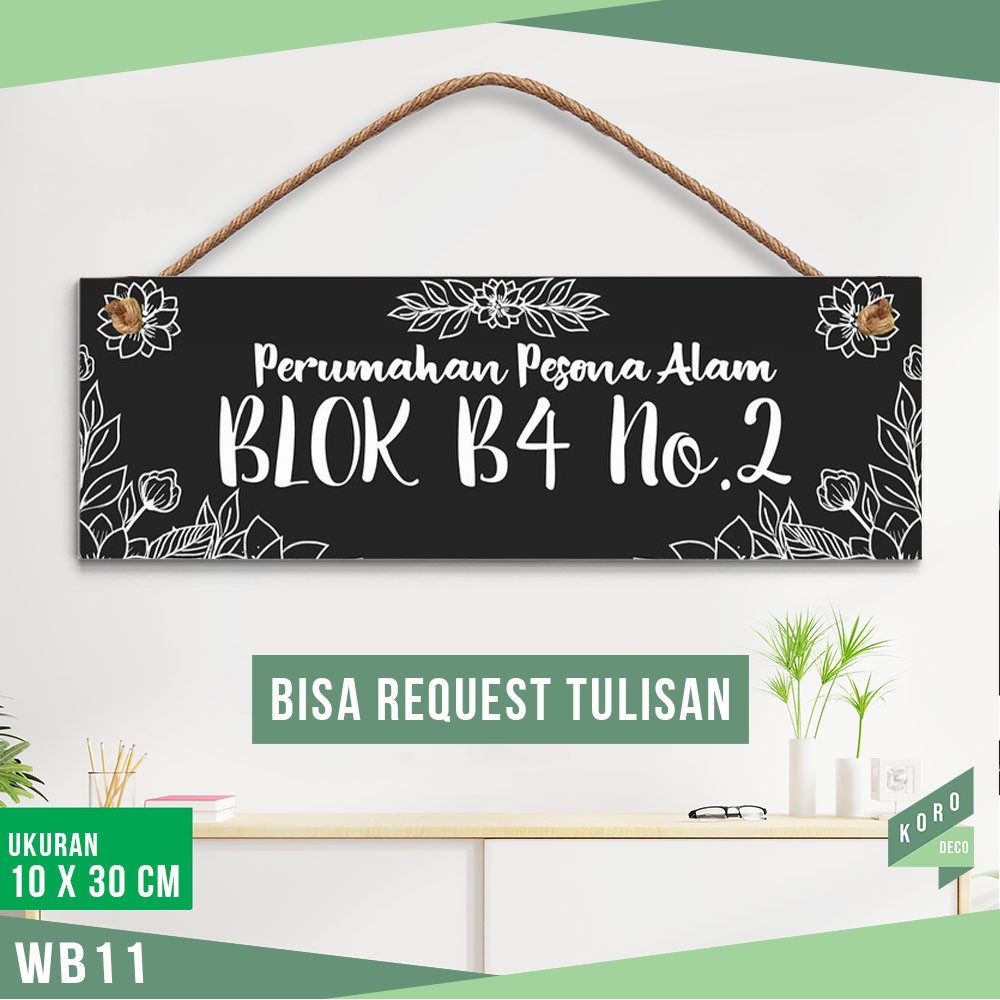 NOMOR RUMAH DAN PAPAN NAMA Kayu - WB11