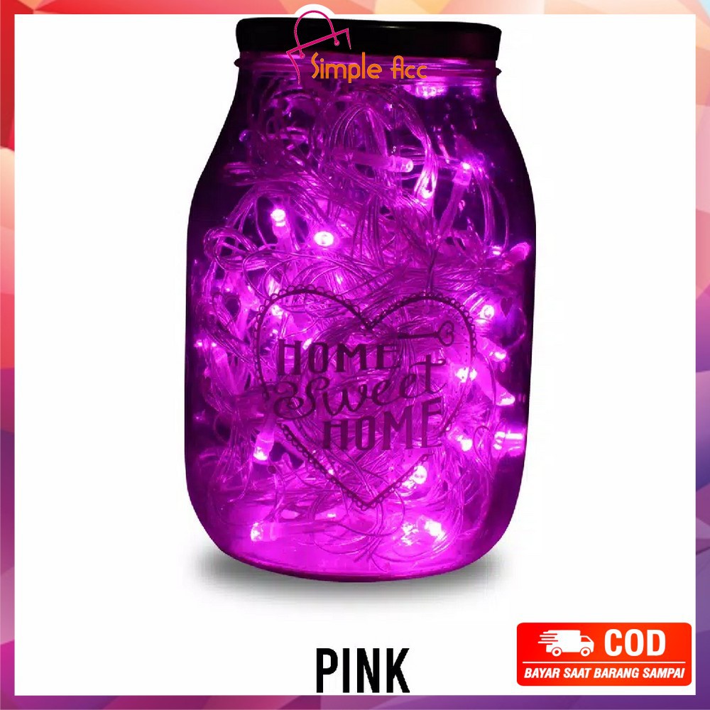 *COD* DO-C17 C199 Lampu Tumblr Light Led 10 Mtr OPP 100 LED 50 LED Lampu Hias Dekorasi Kamar Hiasan-Pink