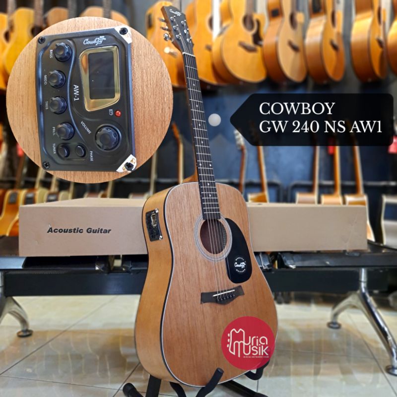 Gitar Cowboy GW240NS Akustik Elektrik Preamp AW1