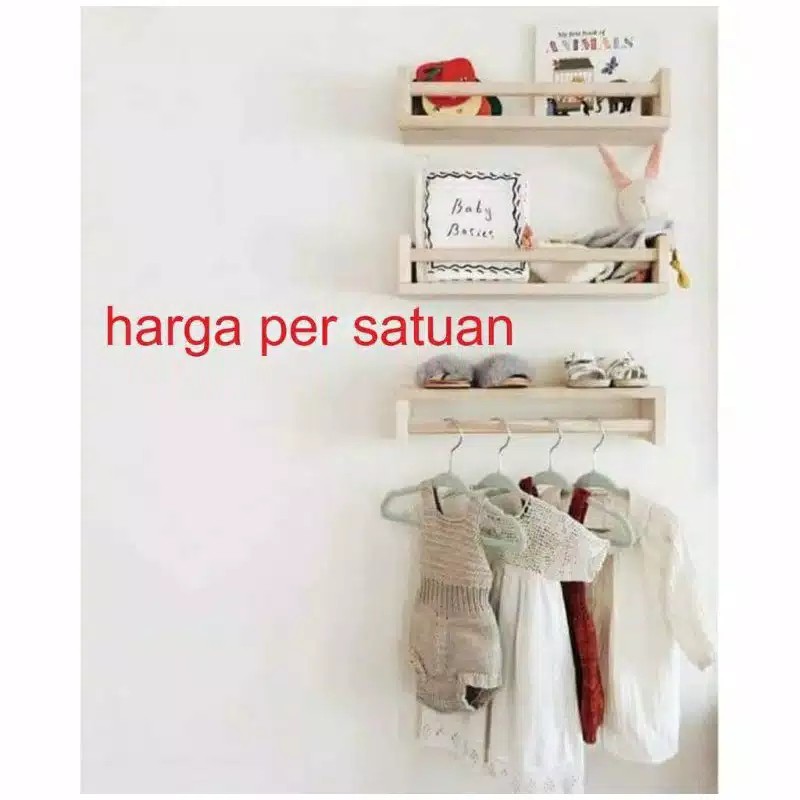 Rak kayu serbaguna - perabotan rumah tangga aesthetic