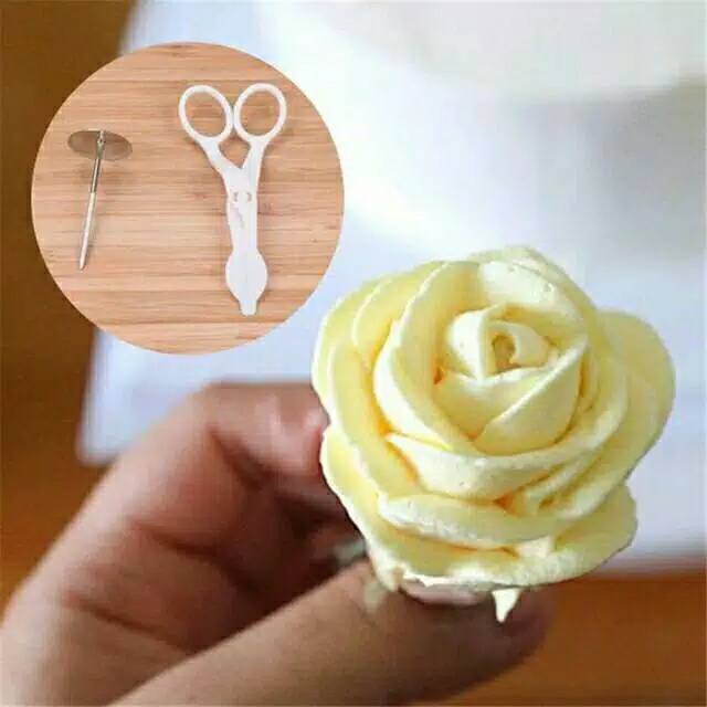 [Istana Baking] Gunting dan Paku Mawar Set Dekorasi Kue Nail Flower Set