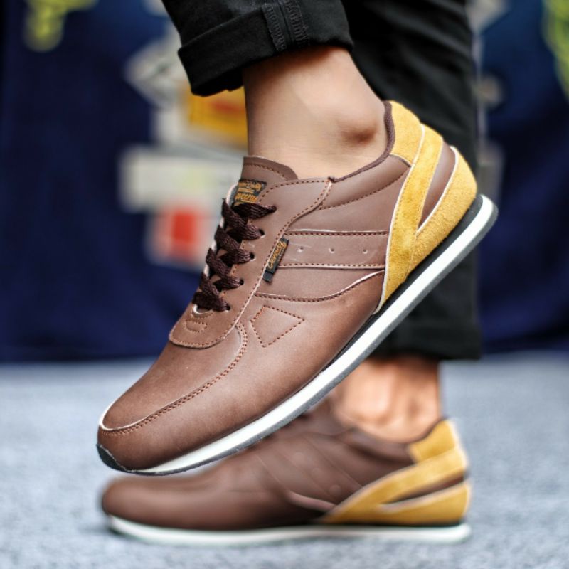 CEVANY JELLAL - Sepatu Sneakers Kulit Pria Asli Leather Sneakers Men Casual Santai Hangout