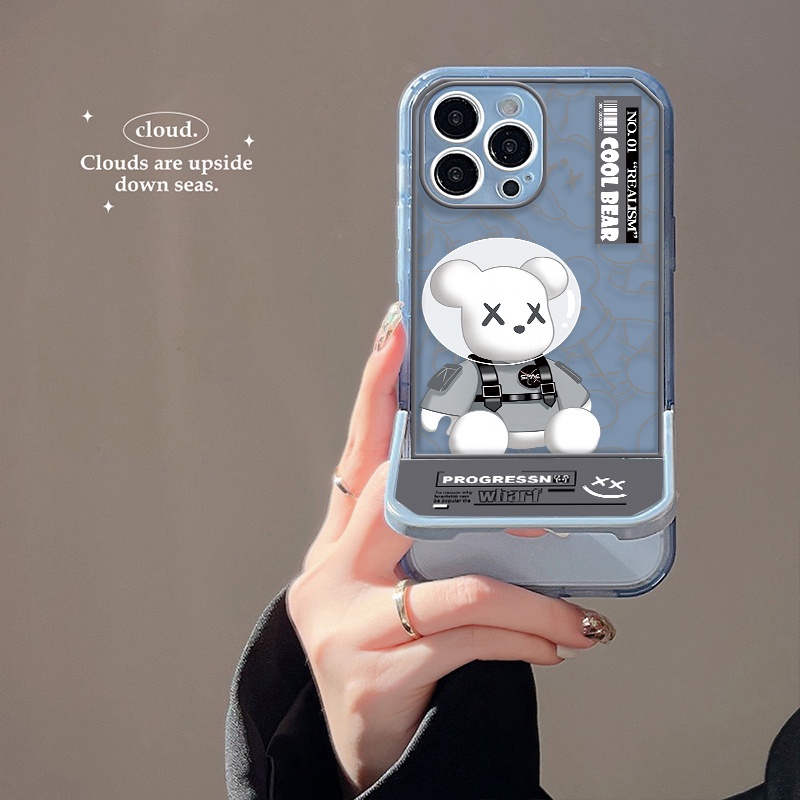 Casing IPhone 13 Pro XR X XS Max 6 6s 7 8 Plus 11 12 Pro Transparan Shockproof Motif Beruang Lucu