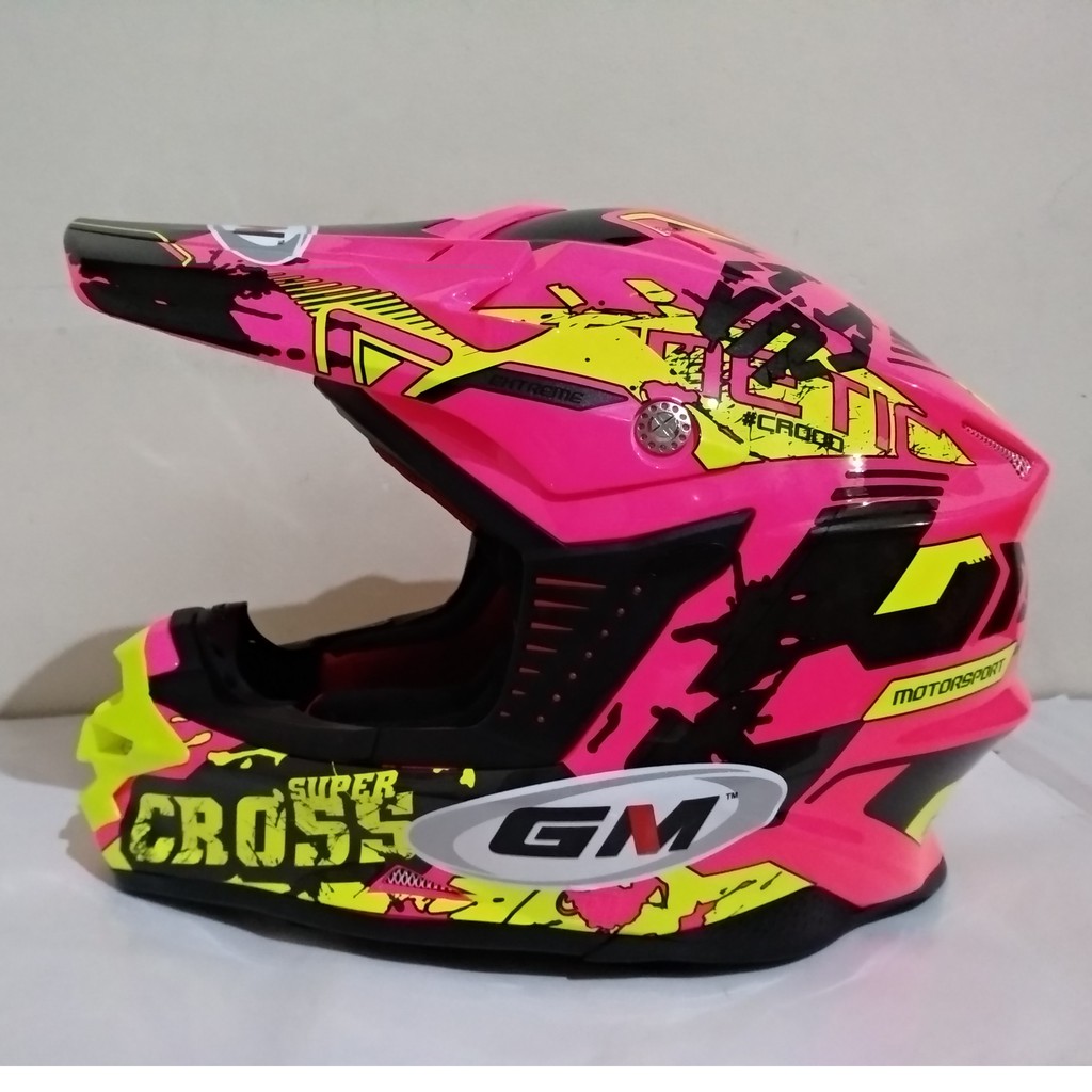 HELM  GM SUPER CROSS SE  KINETIC   PINK FLUO SILVER