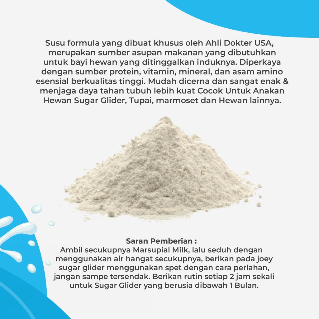 ADEWAP GLIDER Marsupial Milk Replacer Possum Pengganti Susu Sugar Glider