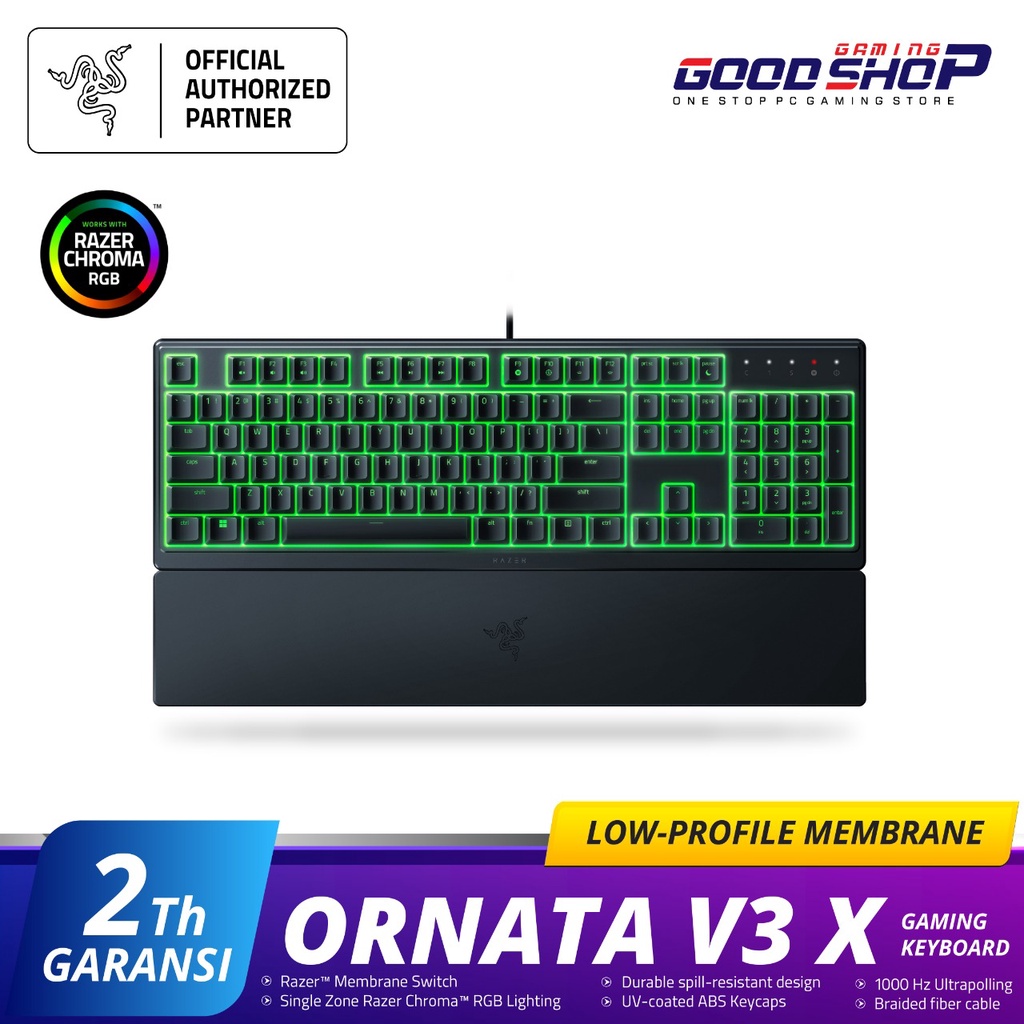 Razer Ornata V3 X Low Profile Silent Membrane RGB - Gaming Keyboard