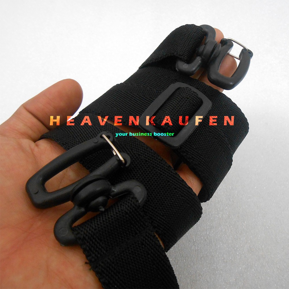 Strap Tas Pria / Tali Selempang Tas Pria Lebar 2,5 cm Hitam Kait Bentuk Huruf S