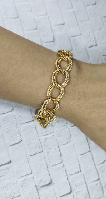 Fifi Fashion Gelang Gold Ring Ukir  Fashion Titanium Xuping ASLI Antikarat Antialergi 19#