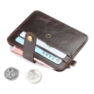 Jinbaolai Dompet Kartu Uang Lipat Kecil Minimalis Kulit 5 Slot Card 31