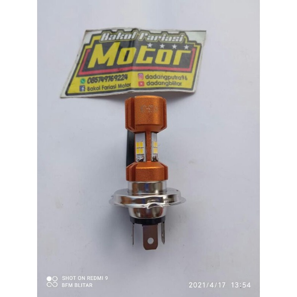 Lampu Led Motor H4 Lampu Motor Bebek Honda Yamaha Suzuki Kawasaki AC DC 3 Sisi Super Terang Vixion N