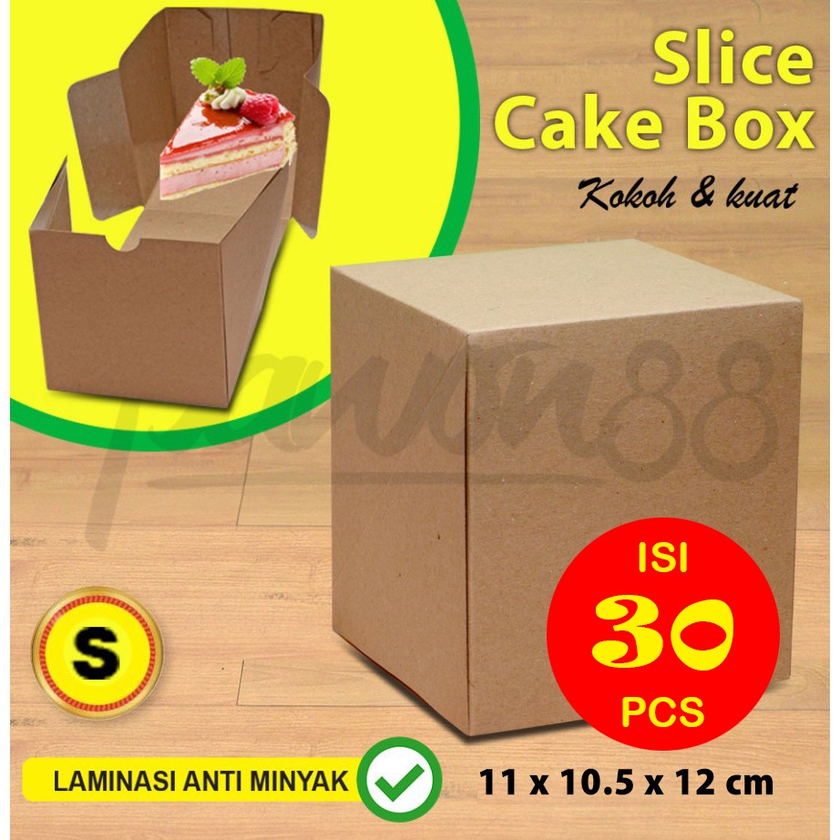 

Kotak Box Dus Kue Cake SLICE (S) | Tart-Cupcakes-Brownies-Blackforest - ( 30 Pcs )