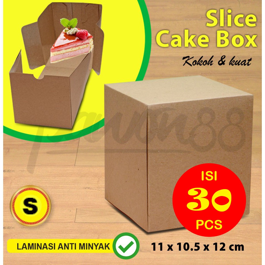 Kotak Box Dus Kue Cake SLICE (S) | Tart-Cupcakes-Brownies-Blackforest - ( 30 Pcs )