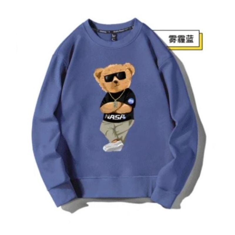 Sweater Switer Crewneck Pakaian Pria Wanita Sablon NASA Tedybear