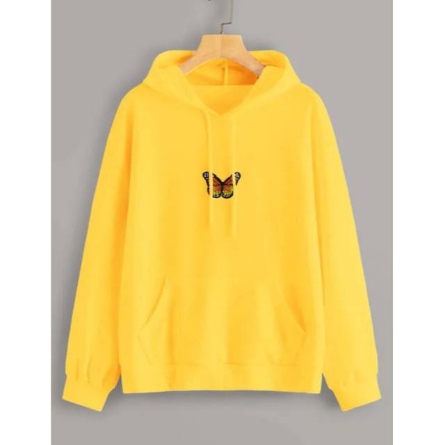 Jaya_Co Sweater Hoodie KUPU-KUPU fit L - fit XL  5 warna