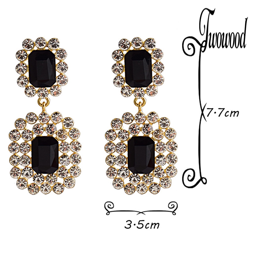 Anting Panjang Bentuk Geometris Bahan Alloy Anti Karat Untuk Kencan