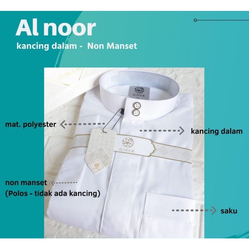 JUBAH ALNOOR POLOS/JUBAH GAMIS SAUDI/JUBAH PUTIH AL NOOR KEMASAN DUS EXCLUSIVE/ALNOOR POLYESTER