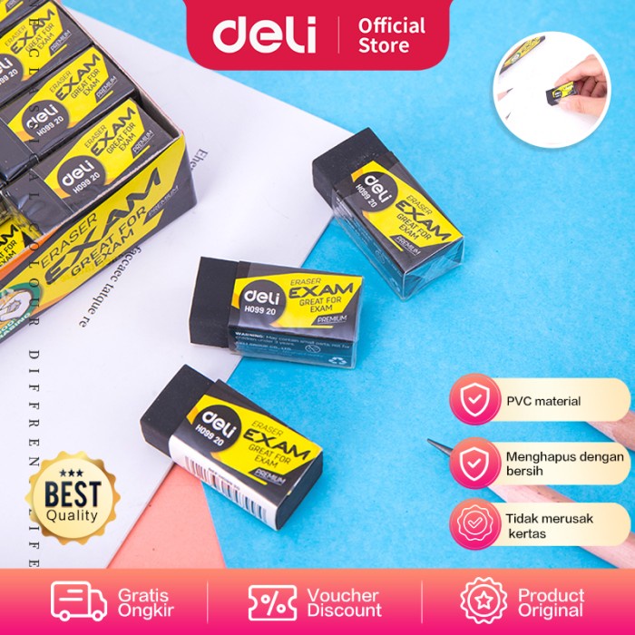 

Terlaris DELI Exam Eraser Soft 2B Clean [EH09920] - Penghapus pensil