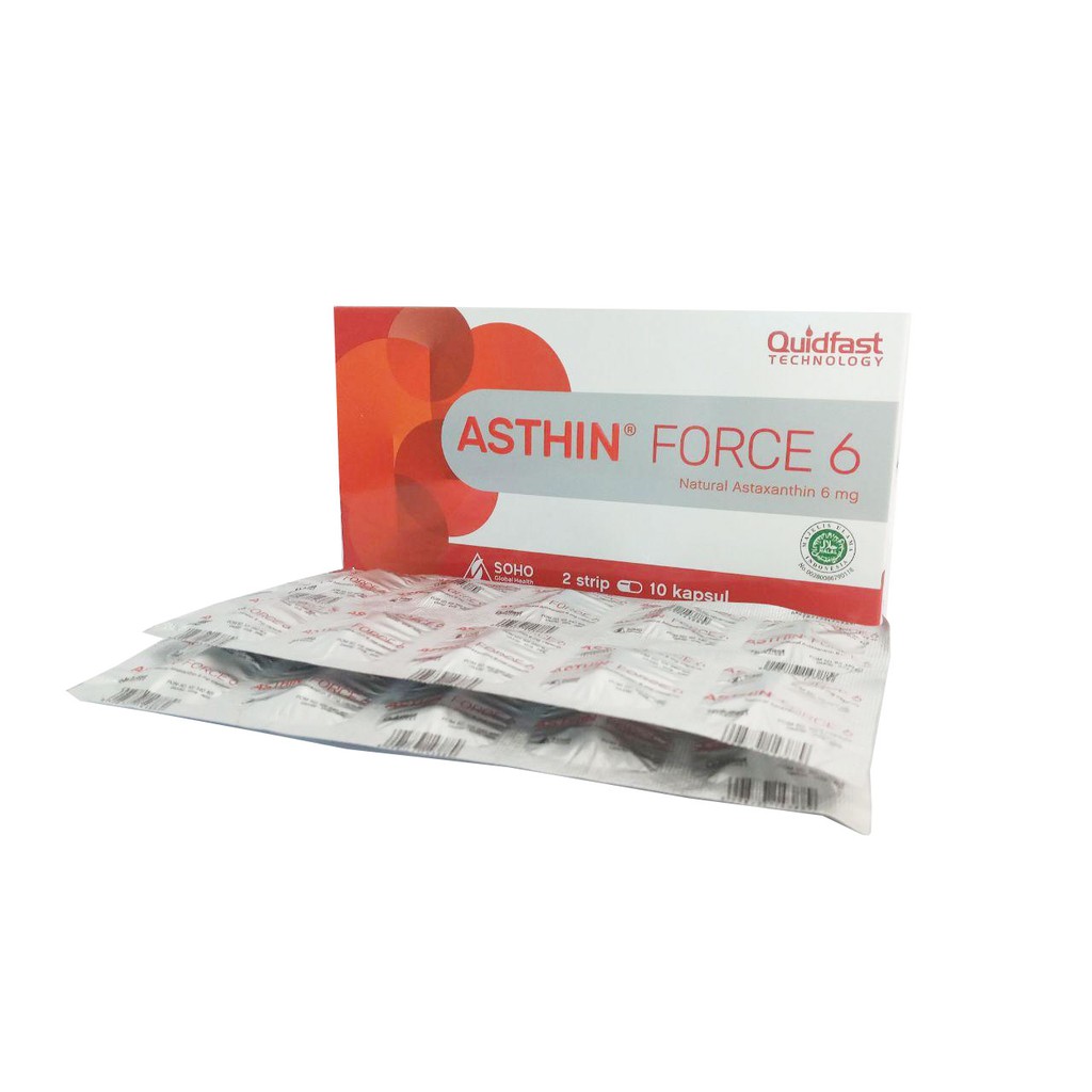 Asthin Force (Antioksidan Astaxanthin) Original 4, 6, 12 mg BPOM Aman