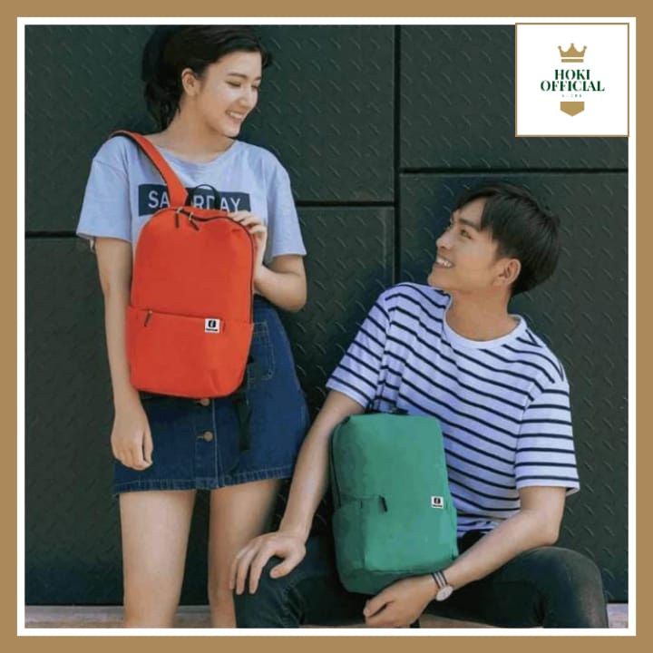 [COD] Tas Ransel Mini Wanita Pria Warna Solid Ada Slot Tablet Ipad Bagpack Kecil Korean Style HokiOfficial