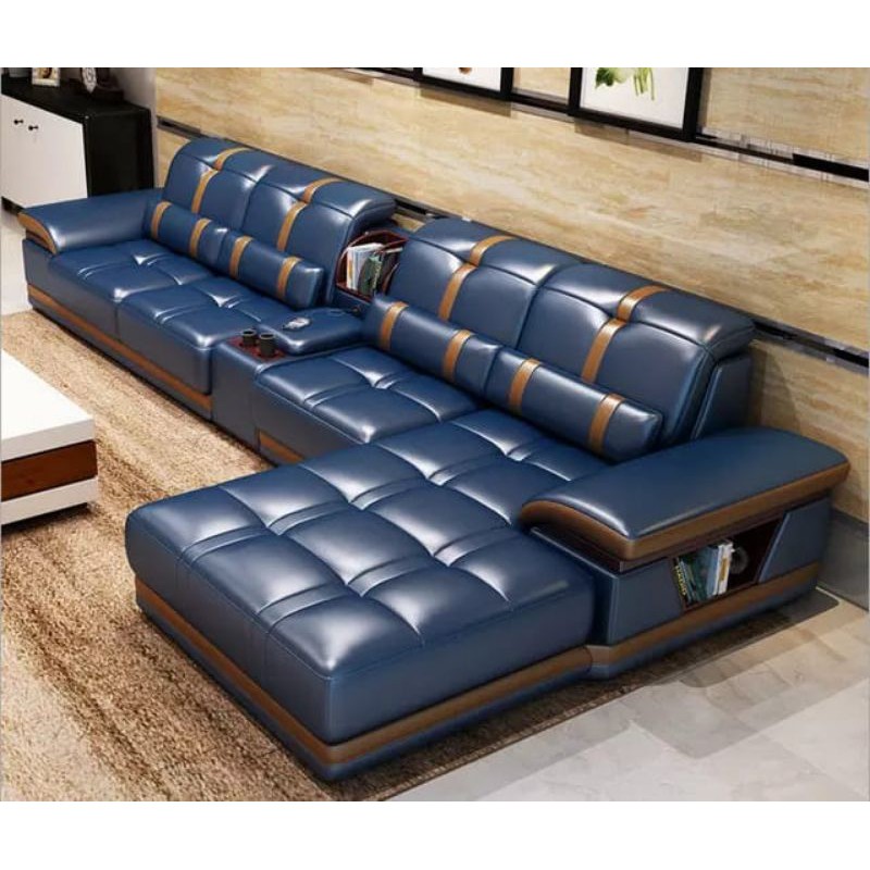 sofa full kulit letter l