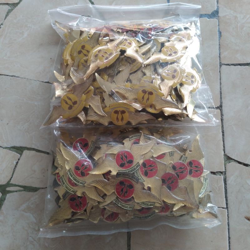 Wing Dewan penegak  / Penggalang pin 100biji Kuningan lapis resin patri