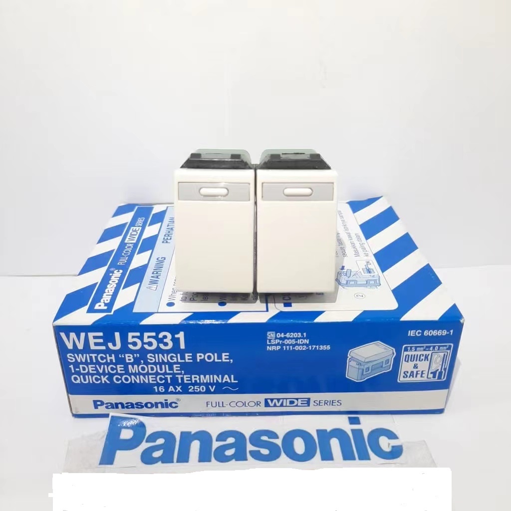 Panasonic Saklar Tunggal Engkel 1 Gang WEJ5531 Mata Saklar Kecil 1 Arah Panasonic WEJ 5531