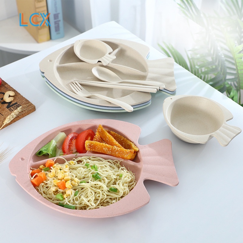 LCX 7Pcs Set Kids Bento Plate / Piring Makan Anak Sekat Bento Lunch Box/Tepak Makan Anak