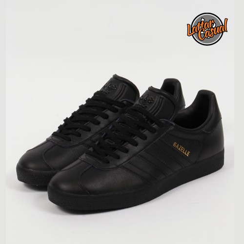 Adidas Gazelle Black Leather | Shopee 
