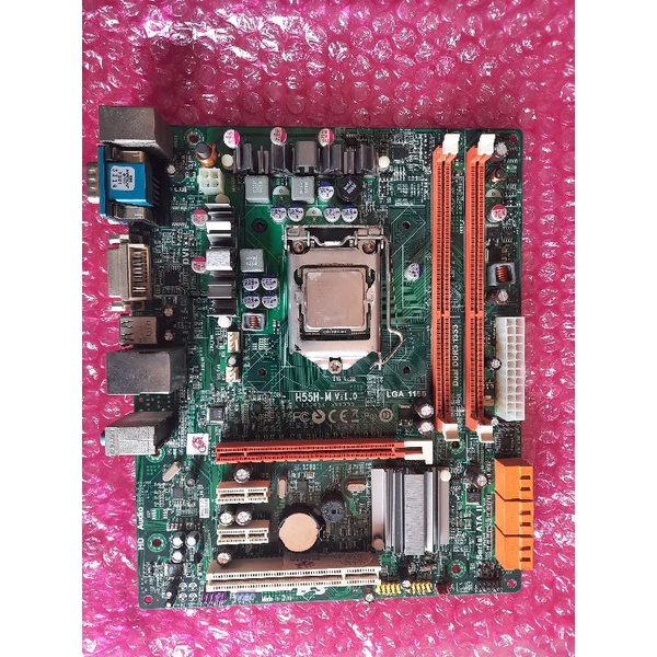 Motherboard H55 Ddr3 Paket Prosesor Core I5 650 1156