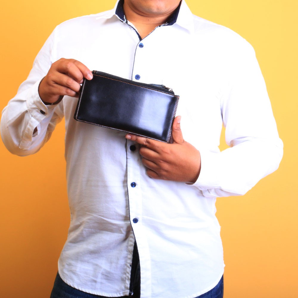 DOMPET PRIA BAHAN KULIT SAPI ASLI 100% DOMPET PANJANG DKP