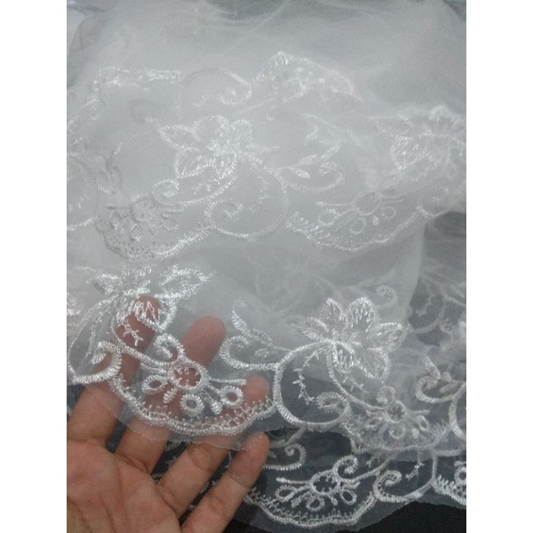 white veil 3m kerudung tudung pengantin putih