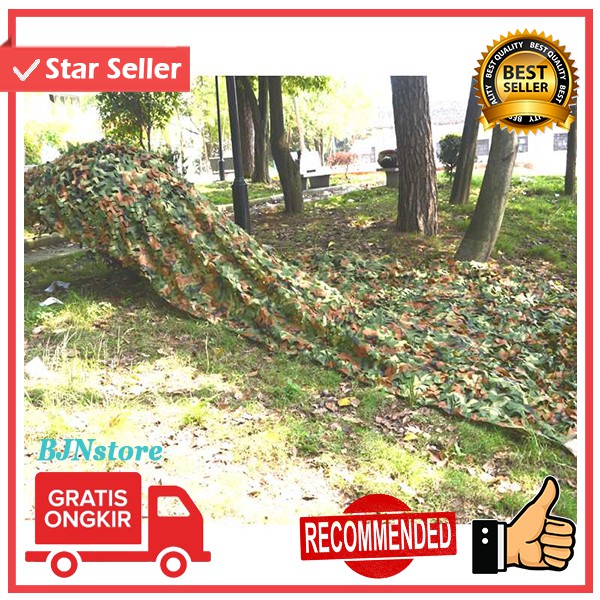 TENDA CAMPING JARING MOTIF KAMUFLASE Militer Camouflage Net 2x3m / kain jaring flesit tenda camping 