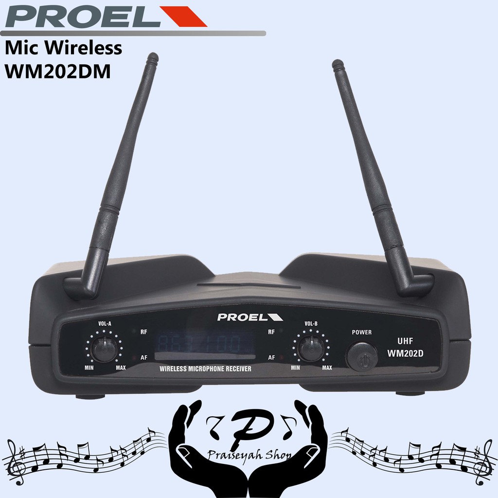 Mic Wireless Dual Channel Handheld Fixed Frequency Proel WM202DM Ori