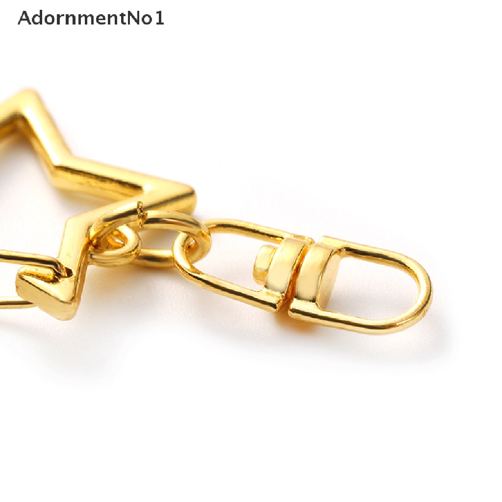 (AdornmentNo1) 10pcs / Set Gantungan Kunci Bentuk Bintang Pentagram Aksen Hollow Untuk Aksesoris DIY
