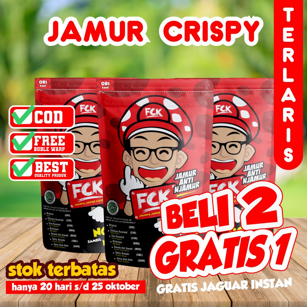 JAMUR CRISPY FCK / RASA ORIGINAL / SNACK JAMUR / CAMILAN GURIH / FCK CRISPY / SEBLAK INSTAN TOPING