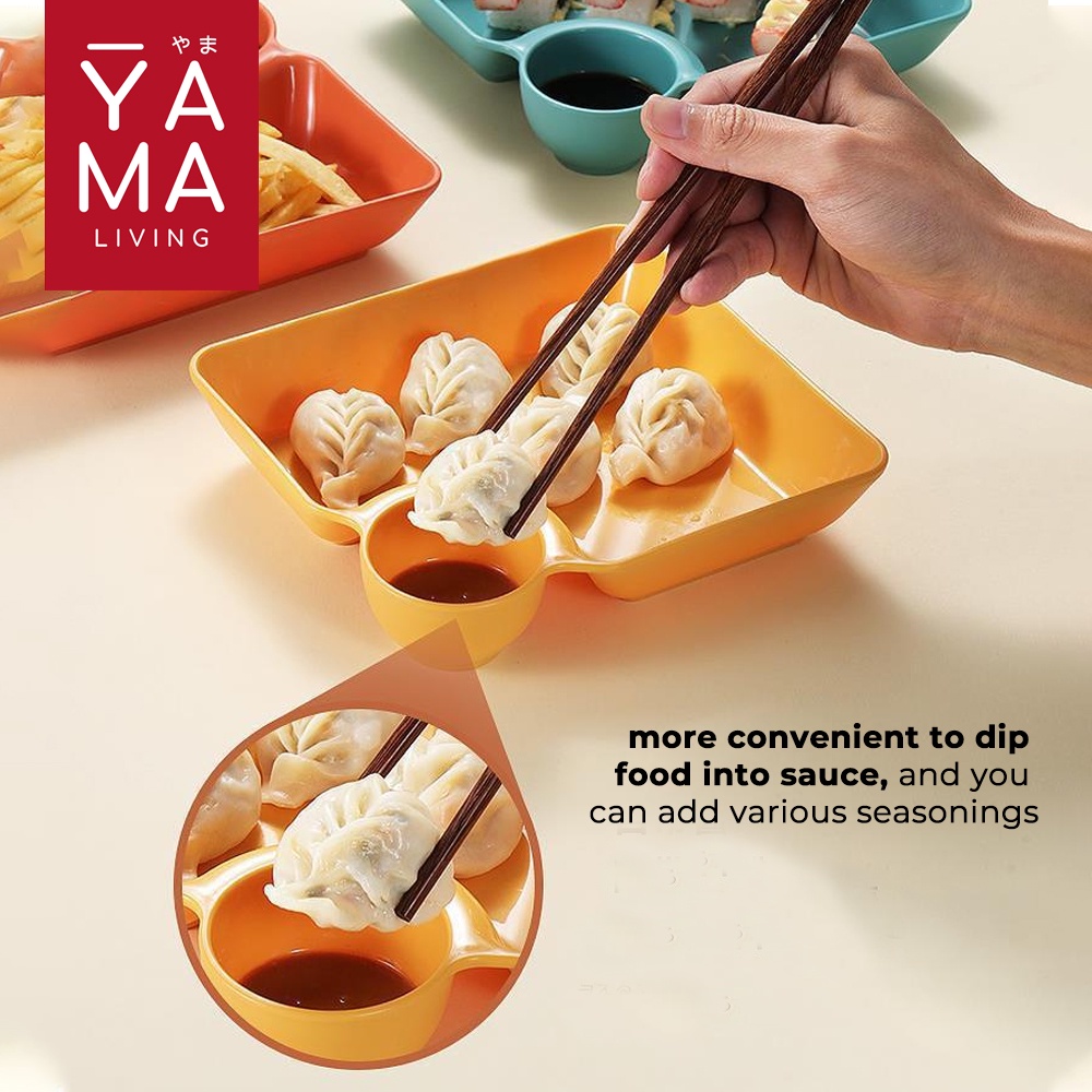 YAMA OMOIDE Plate With Sauce Bowl Piring Saji Saus Kentang Sushi Dimsum Siomay Snack