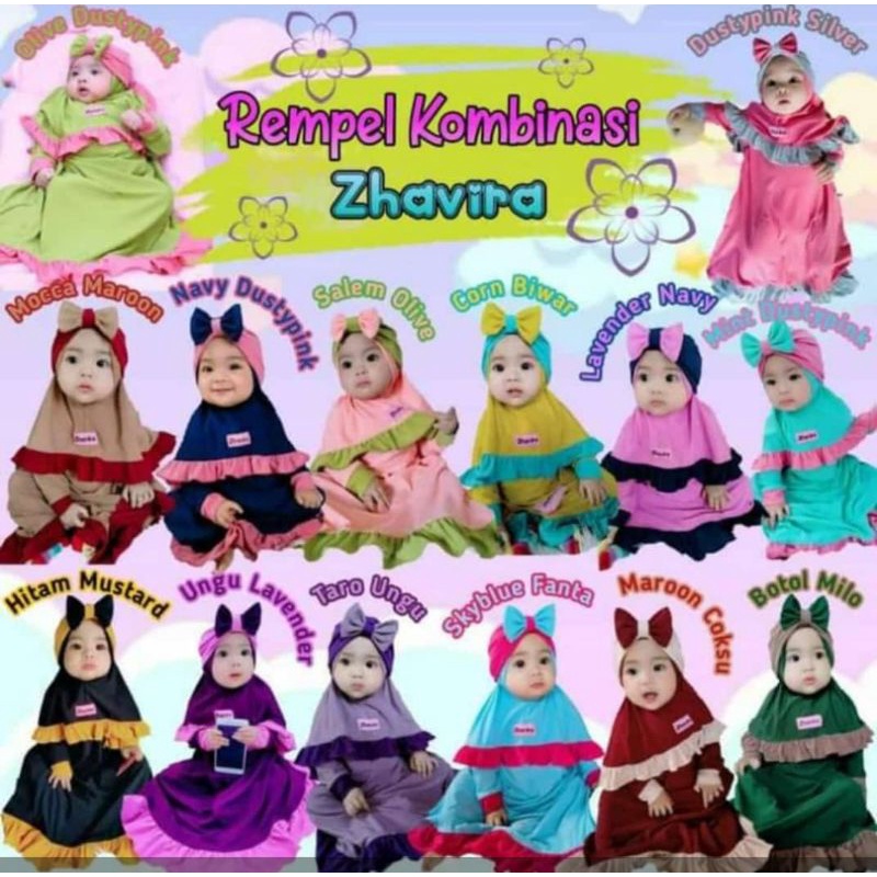 (ORIGINAL) GAMIS ANAK TURBAN RAMPEL POLOS & KOMBINASI ZHAVIRA / GAMIS ANAK MURAH / GAMIS ANAK JERSEY