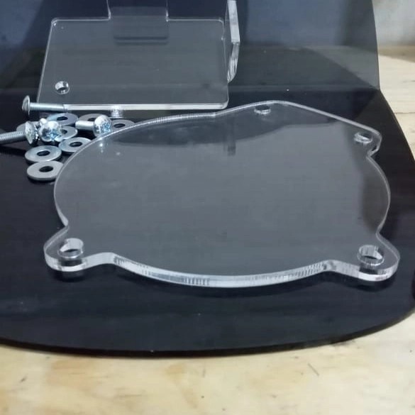 Cover CVT Aerox Akrilik Tebal Bening hitam transparan