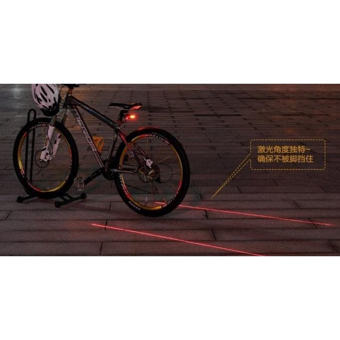SHABRINA_FASHION!! Lampu Sepeda Belakang LED Laser - Lampu Sepeda LED Hitam-Merah