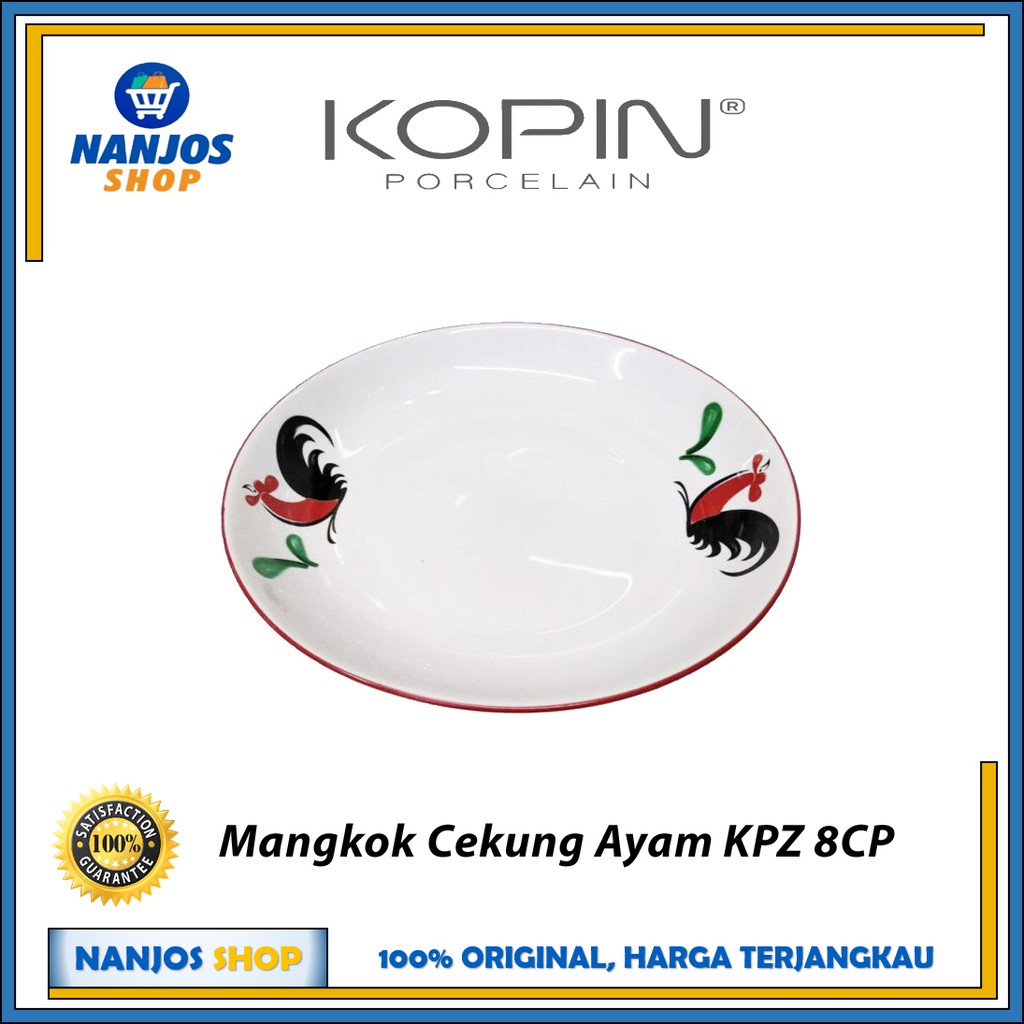 Kopin - Piring Makan Lontong Pasta Keramik Porcelain Cekung Kopin Ayam Kpz 8cp