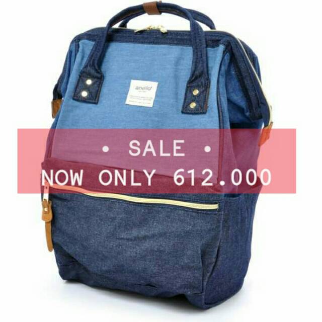 SALE READY STOCK ORIGINAL ANELLO CLASSIC RUCKSACK DENIM MULTI