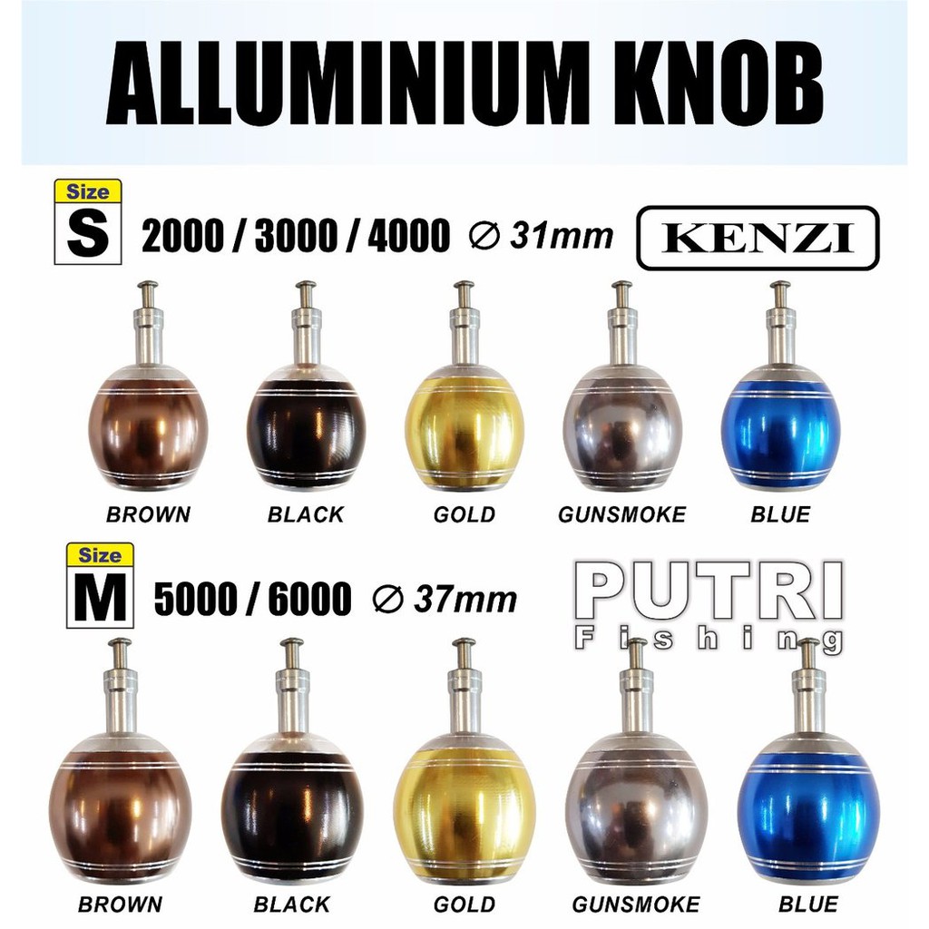Free ongkir KENZI ALLUMINIUM KNOB REEL Size M 37mm 5000 6000 Diskon