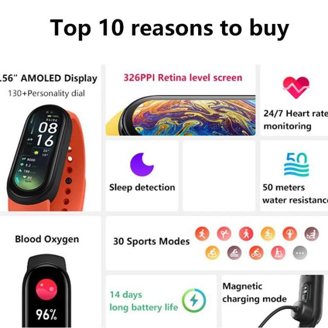 Xiaomi Mi Band 6 Smartwatch Original - Garansi Toko