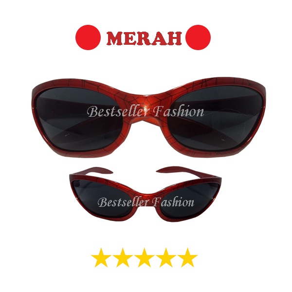 kacamata anak laki-laki dan perempuan model sport unik bagus tidak silau untuk olahraga sepeda lari - cowok cewek kids fashion sunglasses motif sarang laba laba bingkai glossy