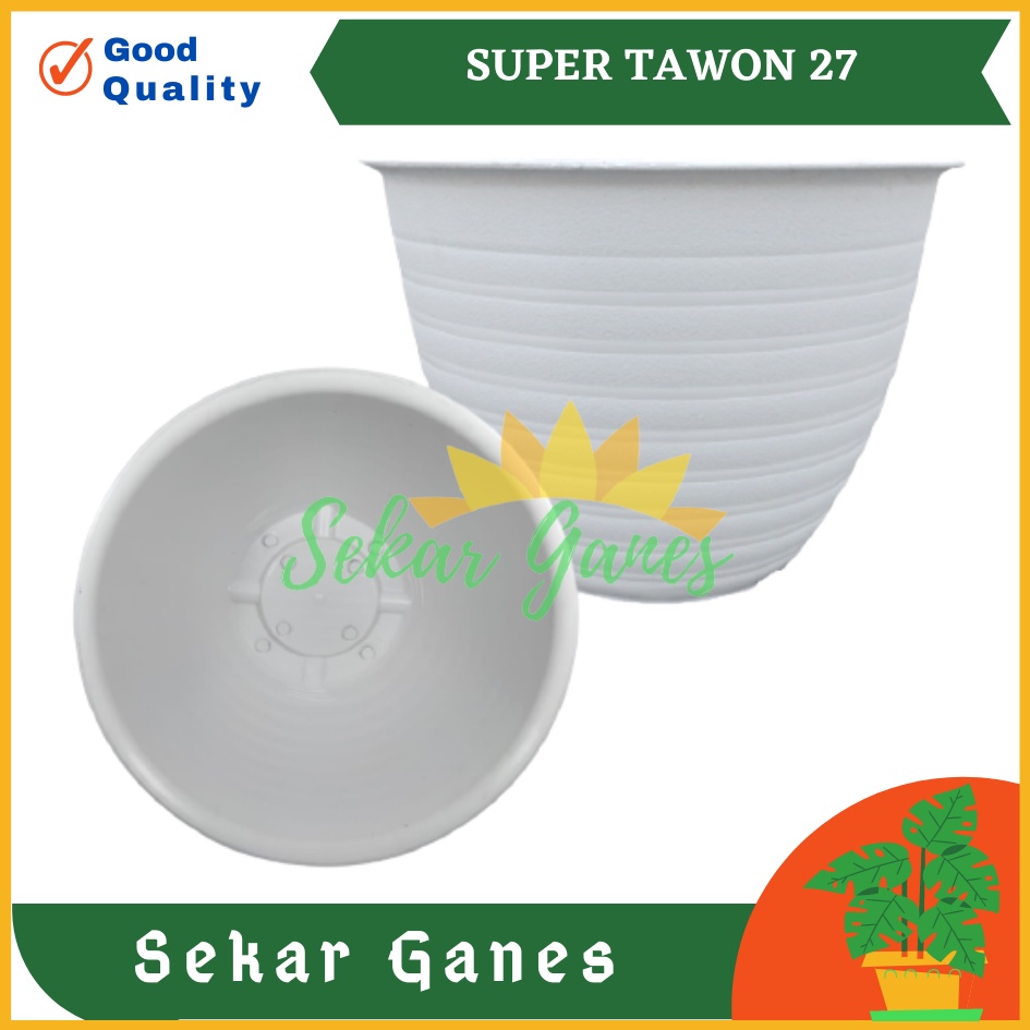 Pot Super Tawon 27 / Tatakan 25 Putih Pot Tawon 27 Cm Putih Bukan Pot Tawon Madu Jet Gusi 30 32 35cm