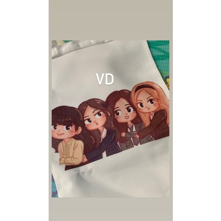 TOTE BAG KANVAS MOTIF BLACKPINK/ KPOP TOTE BAG / TAS BELANJA MOTIF KOREA / lalisa jennie jisoo rose