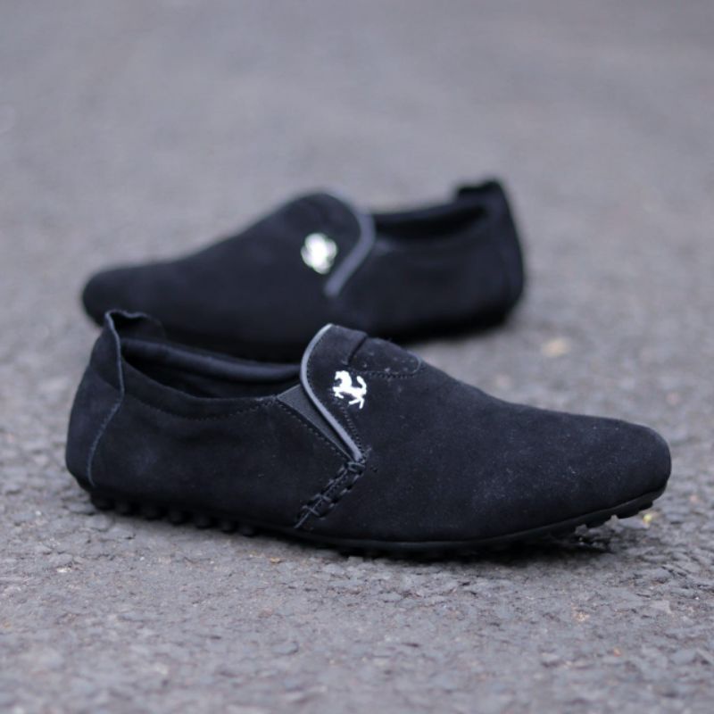 BLACK HORSES JUDE | Sepatu Casually Slip On Original Suede shoes Gaya Kerja Model Baru